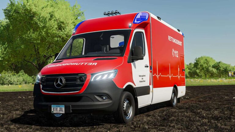 Mercedes-Benz Sprinter Strobel Ambulance v1.0 FS22 [Download Now]