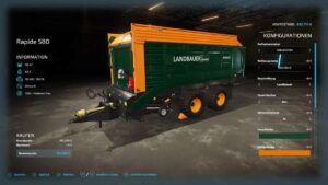 Landbauer RAPIDE 580 v1.2 FS22 [Download Now]