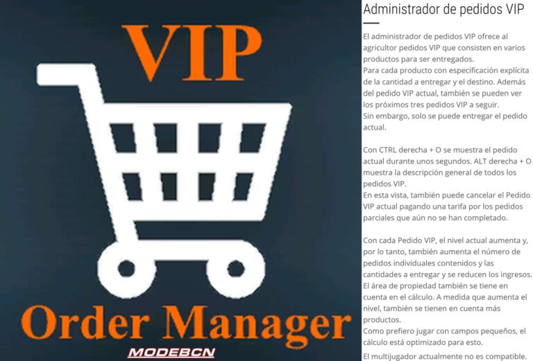 VIP Order Manager VERSIÓN EN ESPAÑOL V1.3.1 FS22 [Download Now]