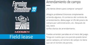 Field Lease ESPANOL v1.1 FS22 [Download Now]