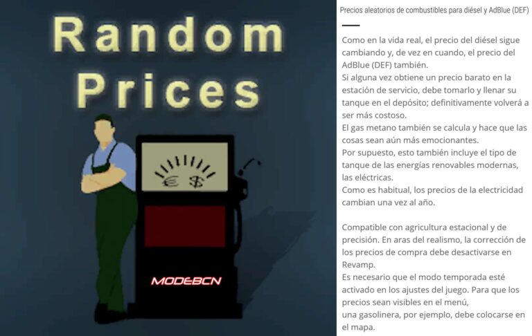 Random Fuels Prices ESPANOL v1.0 FS22 [Download Now]