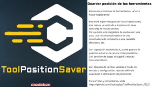 Tool Position Saver ESPANOL V1.0.1 FS22 [Download Now]