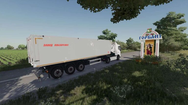 Aluminum grain semi-trailer ANP-55 Kobzarenko v1.0 FS22 [Download Now]