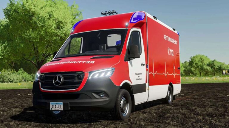Mercedes-Benz Sprinter Ambulance v1.1 FS22 [Download Now]