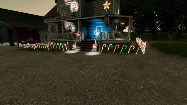 Candy Cane Fence v1.0 FS22 [Download Now]
