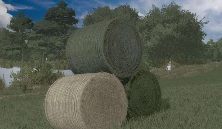 Textures of bales of straw, hay, grass v1.0 FS22 [Download Now]