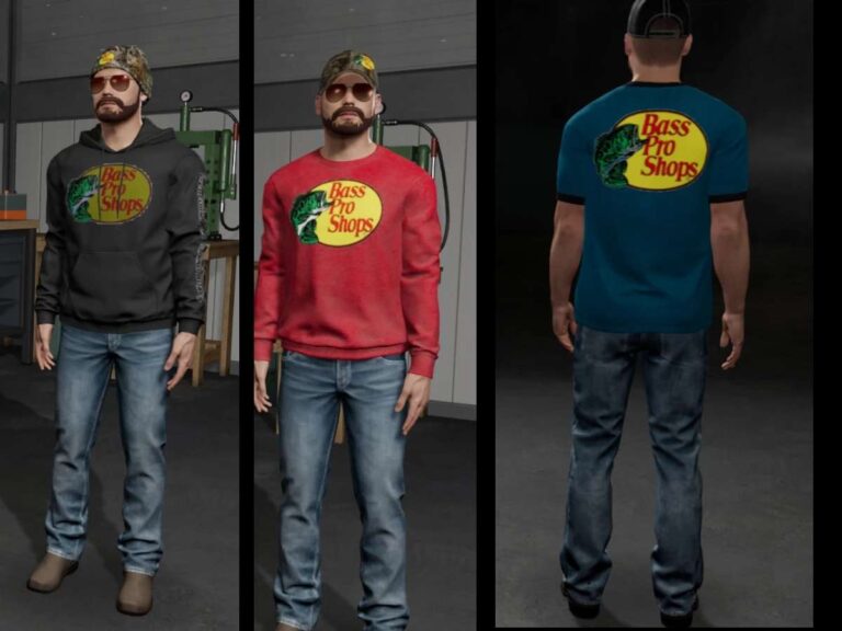 Bass Pro themed clothing pack v1.0 FS22 [Download Now]