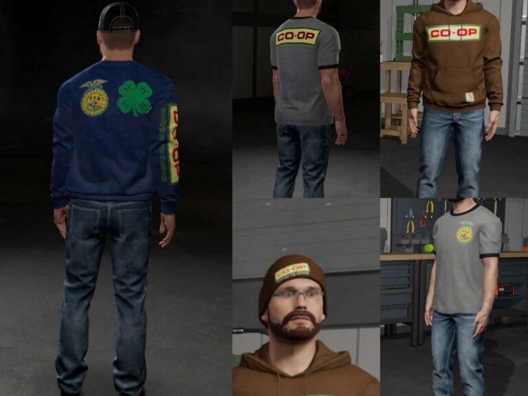 Co-op themed clothing pack v1.0 FS22 [Download Now]
