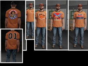 Dukes of Hazzard themed clothing pack v1.0 FS22 [Download Now]