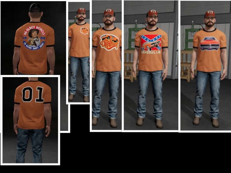 Dukes of Hazzard themed clothing pack v1.0 FS22 [Download Now]