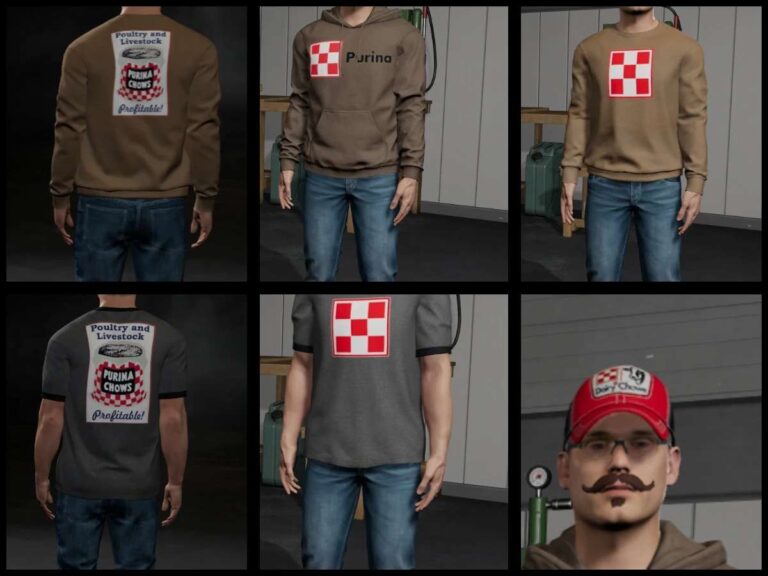 Purina Feeds themed clothing pack v1.0 FS22 [Download Now]